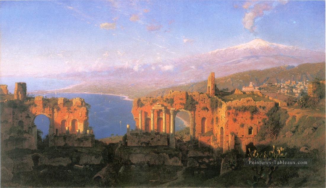 Théâtre grec à Taormina paysage luminisme William Stanley Haseltine Peintures à l'huile